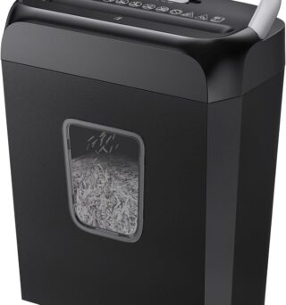 Bonsaii Paper Shredder for Home Use, 3.4 Gal Wastebasket, 6 Sheet Crosscut Paper Credit Cards, Staples, and Clips Shredder for Home Office Use, Portable Handle Design (C237-B New Version)