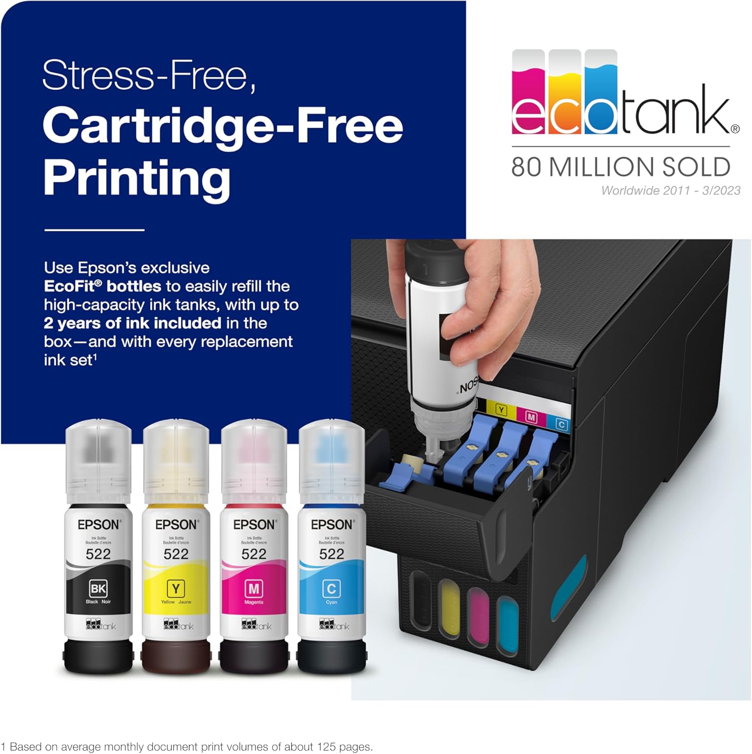Epson EcoTank ET-2400 Wireless Color All-in-One Cartridge-Free Supertank Printer with Scan and Copy for Everyday Home Printing, Black - Image 3