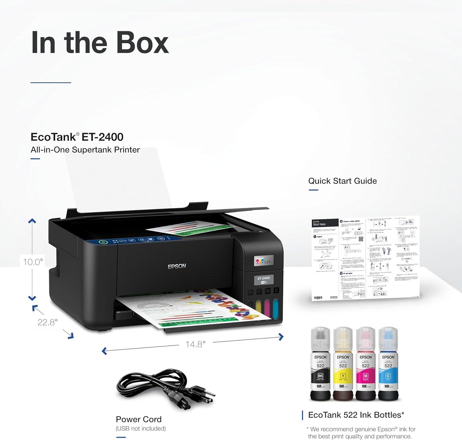 Epson EcoTank ET-2400 Wireless Color All-in-One Cartridge-Free Supertank Printer with Scan and Copy for Everyday Home Printing, Black - Image 6