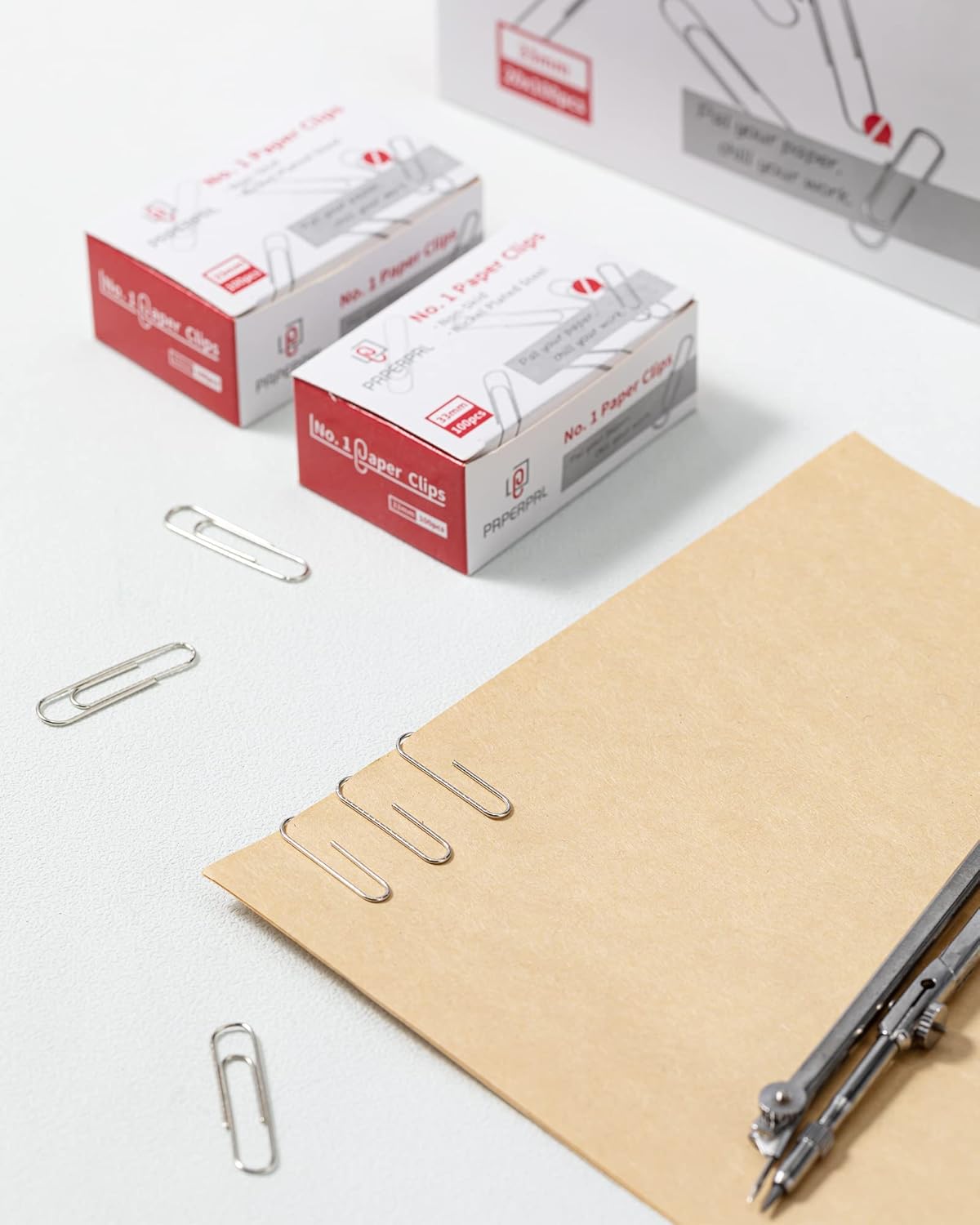 PAPERPAL Paperclips for Office School & Personal Use, #1 Nonskid Paper Clip (1-2/7"), 2000 Medium Paper Clips (20 Boxes of 100 Each), Silver | Value bulk pack of 2,000 medium non-skid paper clips for offices, schools and businesses, packed in 20 boxes of 100 each. - Image 5